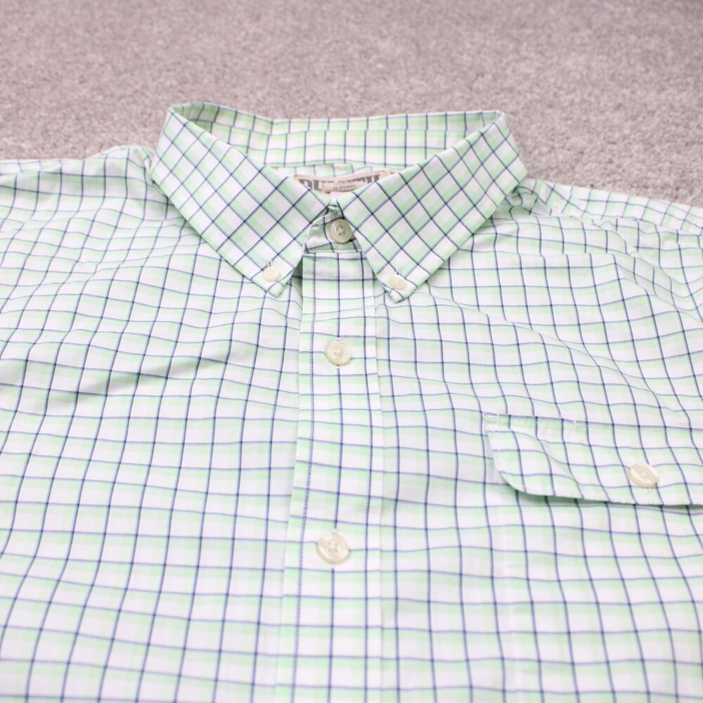 Duluth Shirt Mens 3XL XXXL Green COOLMAX Wrinklefighter Short Sleeve Button Down - Picture 5 of 13